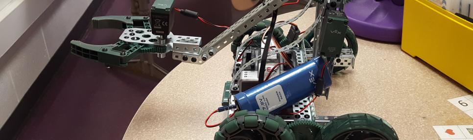 VEX robot from the Junior High Robotics program.