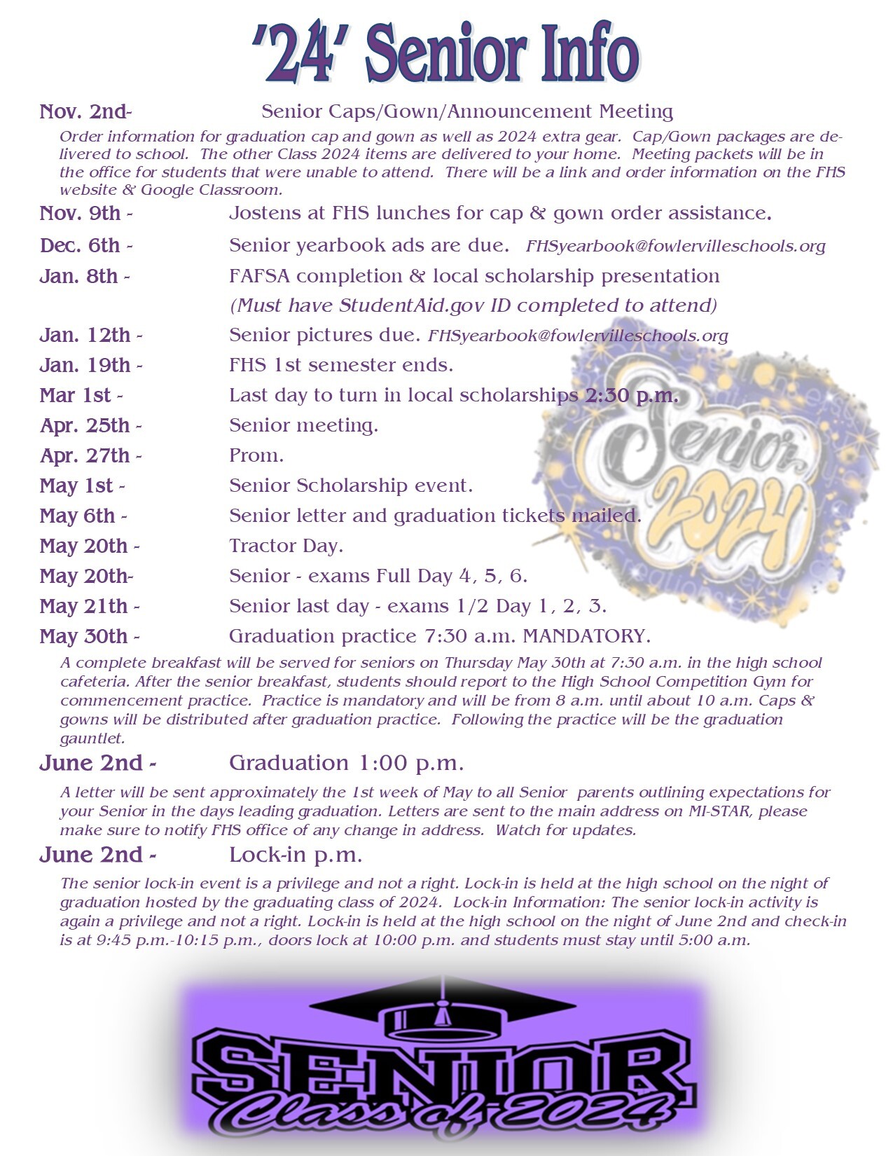 Senior Info Fowlerville High School Our Schools Fowlerville