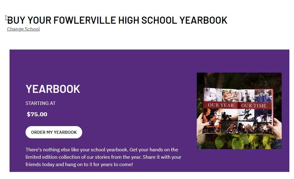 Yearbook ordering Fowlerville High School Our Schools Fowlerville